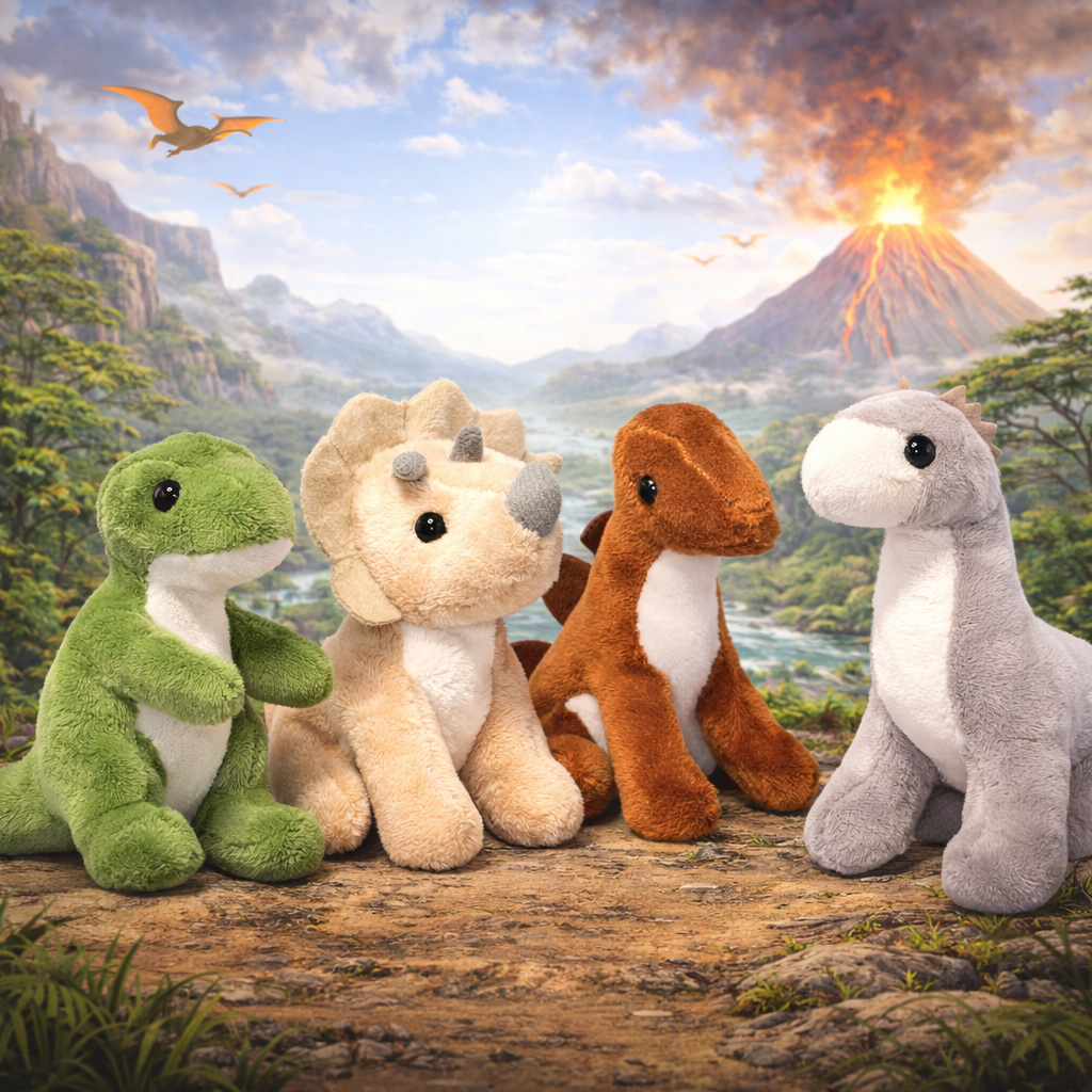 Die 4 Dino Freunde Set – Kuschelige Abenteuer im Bundle – spare jetzt und sichere dir alle vier. Vier Dino Freunde in einem Set – mehr Freude, mehr Geschichten, mehr Kuschelspaß.