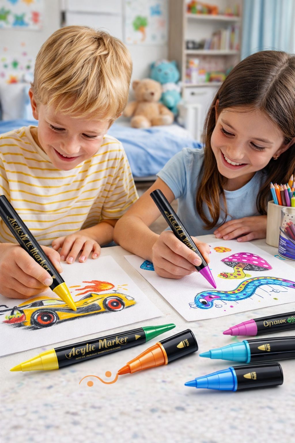 Acrylmarker Set – 24 Farben für kreativen Malspaß