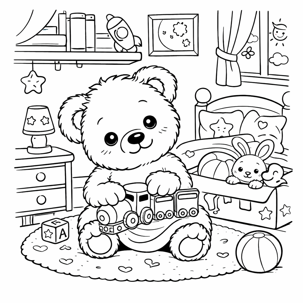 Mein Teddybär Flauschi Malbuch -Niedliche Ausmalbilder für kleine Künstler ab 3 Jahren