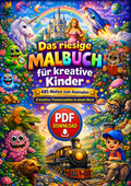 Das riesige Malbuch für kreative Kinder - 485 Motive zum Ausmalen aus Monsterwelt, Märchenwelt, Tierwelt, Dino-Welt, Weltraum, Pop-Up-Art, Städtewelt und Zugwelt