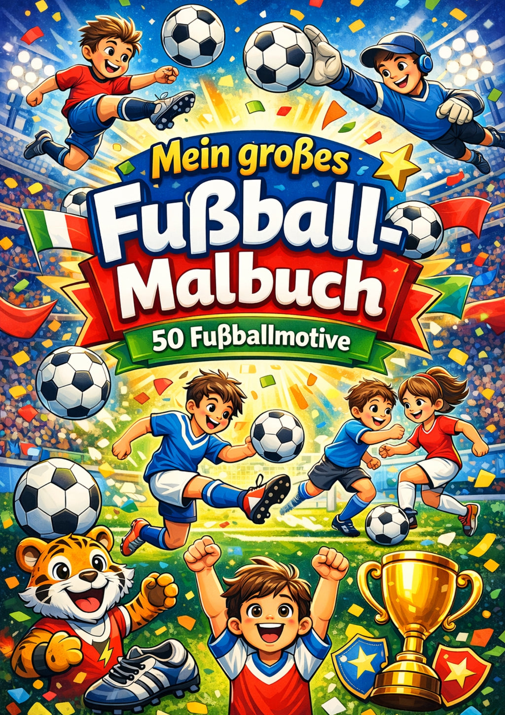 Mein großes Fußball Malbuch - Über 50 spannende Fußball-Motive & kreative Mitmachseiten