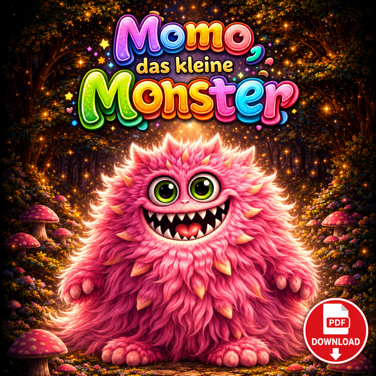 Momo, das kleine Monster - Ein liebevoll gestaltetes Monster-Malbuch als digitale PDF-Datei zum sofortigen Download
