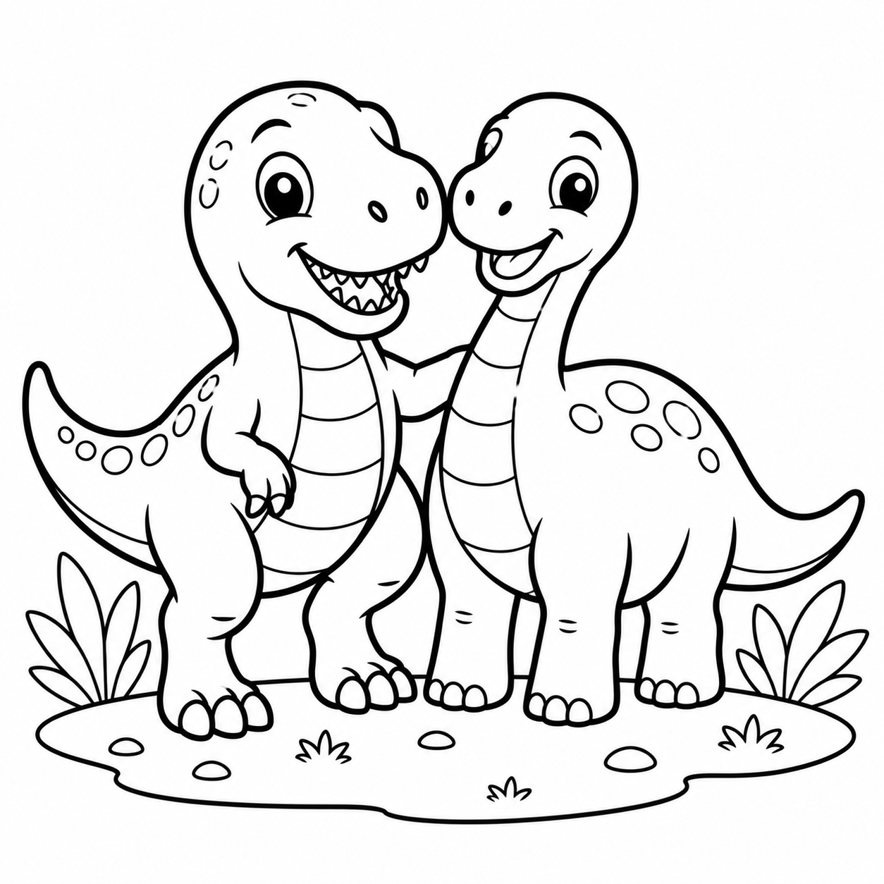 Hallo, kleine Dinos - 20 niedliche Dinosaurier zum Ausmalen für Kinder ab 3 Jahren
