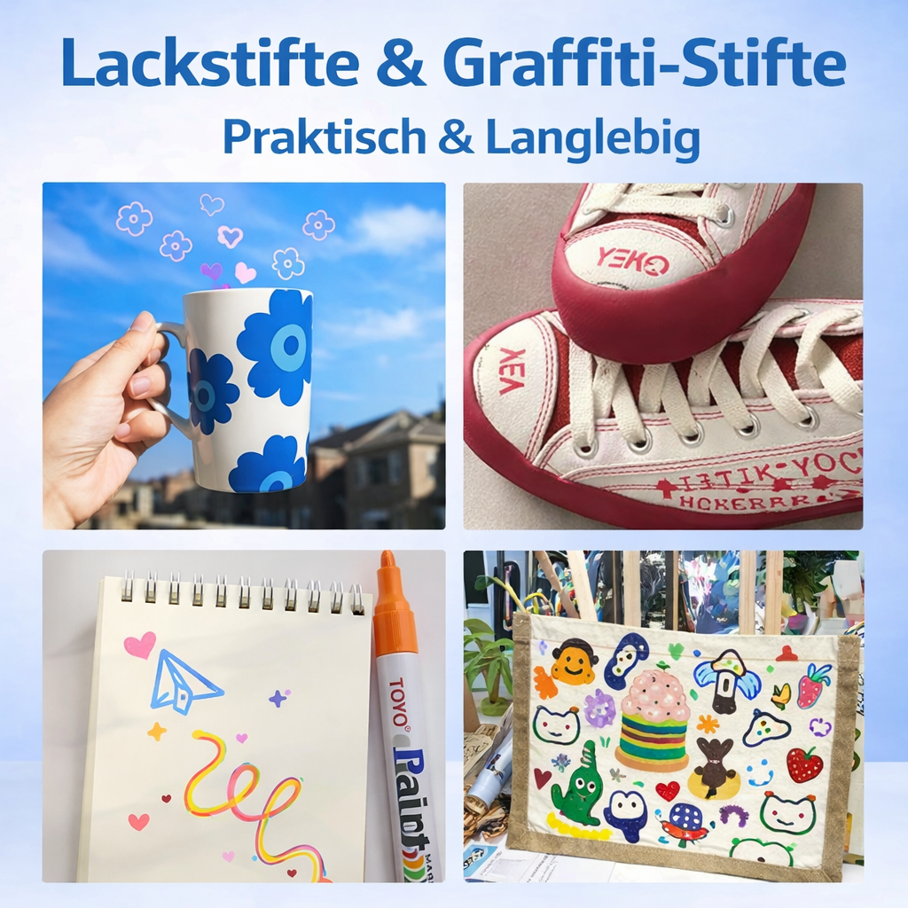 Lackstifte Set – Wasserfeste Farben für kreativen Malspaß