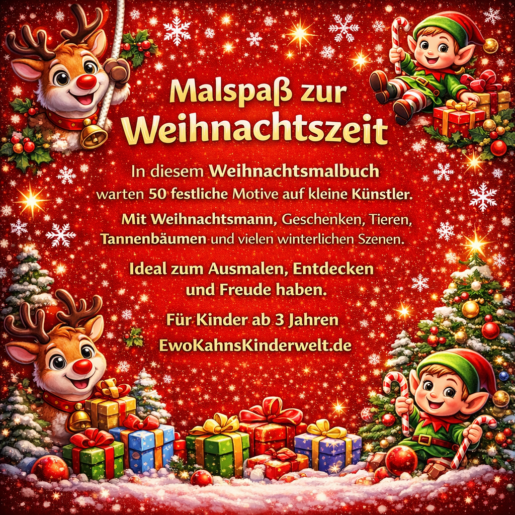 Weihnachtsmalbuch für Kinder 50 festliche Motive zum Ausmalen